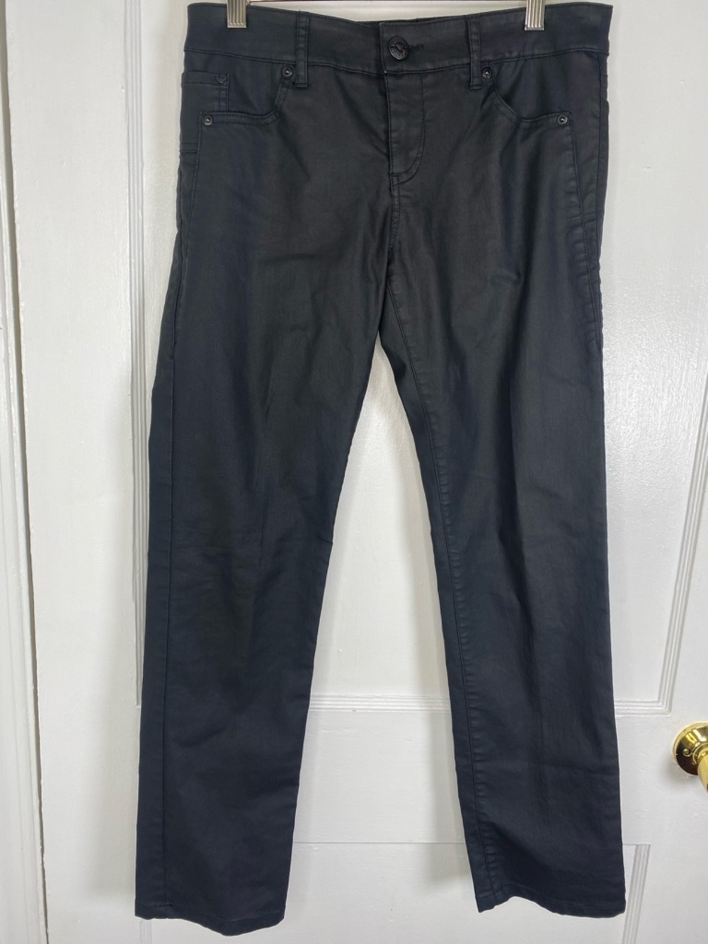 Emporio Armani Nee Mischa Men's Black Straight Coated Jeans